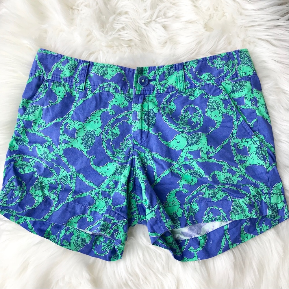 Lilly Pulitzer Callahan Elephant Shorts Size 4
